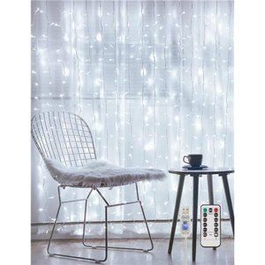 White Curtain Lights for Bedroom Wall 200 Led Twinkle Lights with Remote 8 Modes